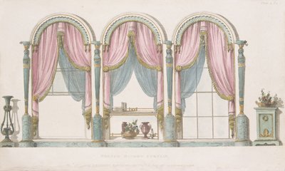 French Window Curtain, Plate 55 from Ackermann